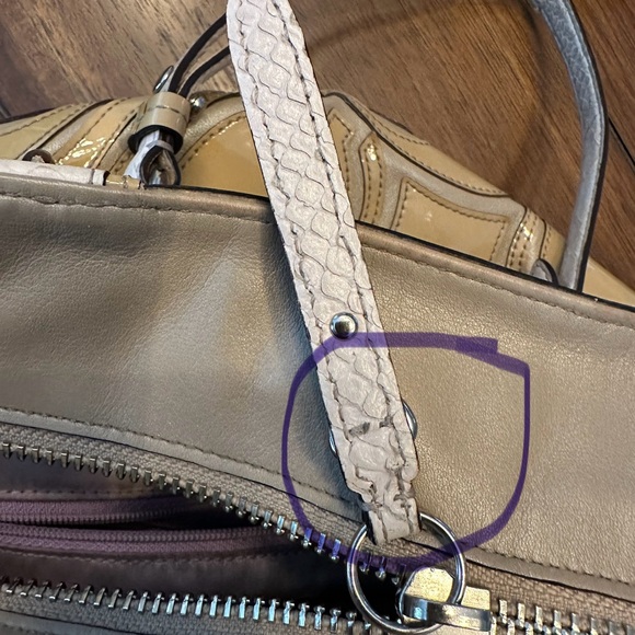 Coach Vintage Y2K Colette Signature Overlay Putty Leather Hand Bag Tote - Picture 9 of 14